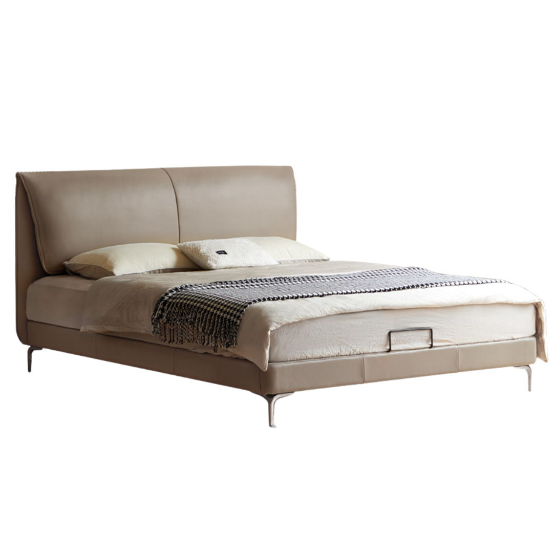 Genuine Leather Bed Light Luxury Cowhide Bed