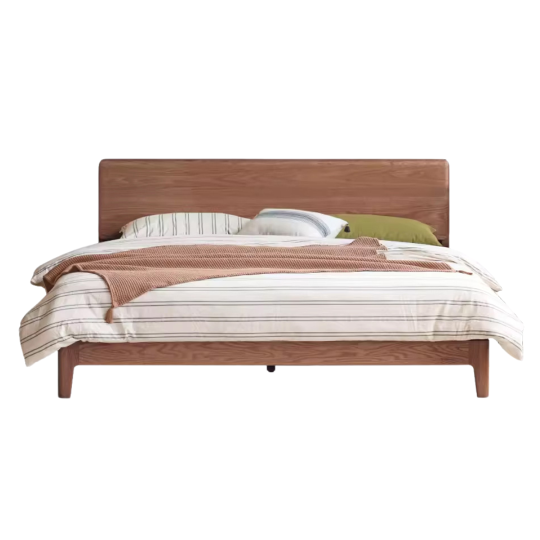 North American Black Walnut, Oak, Catalpa Solid Wood Modern Minimalist Bed