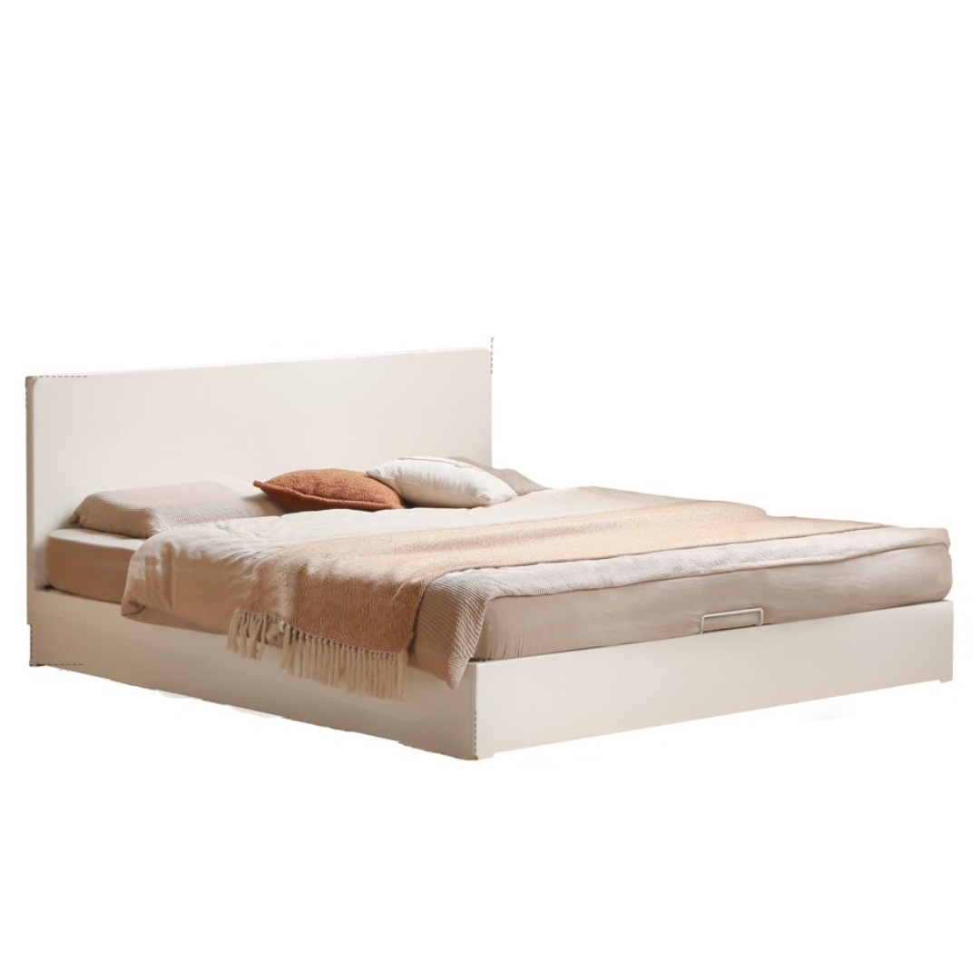 Rubber wood, Poplar solid wood white open box bed