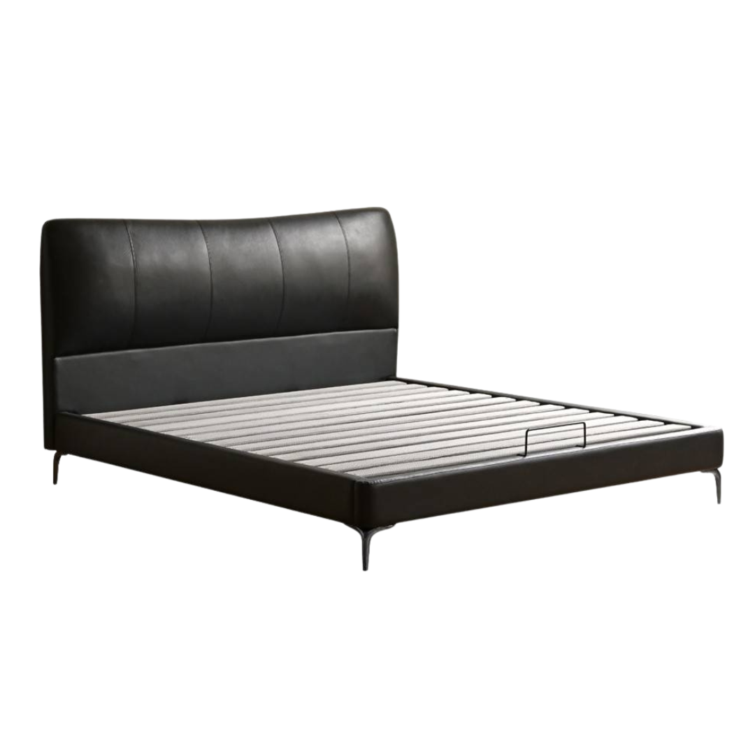 Genuine Leather Italian Light Luxury Bed