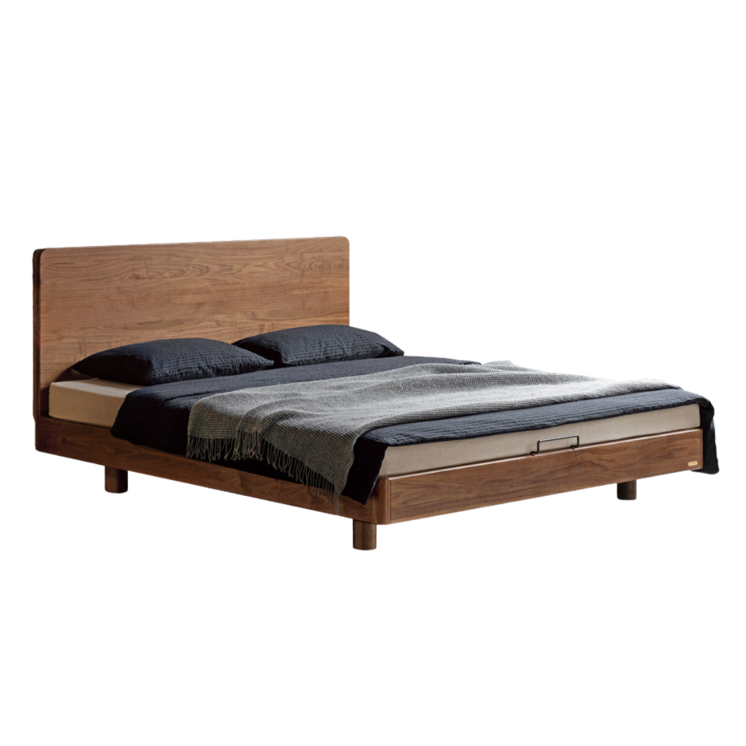 Black Walnut Solid Wood Modern Minimalist Bed