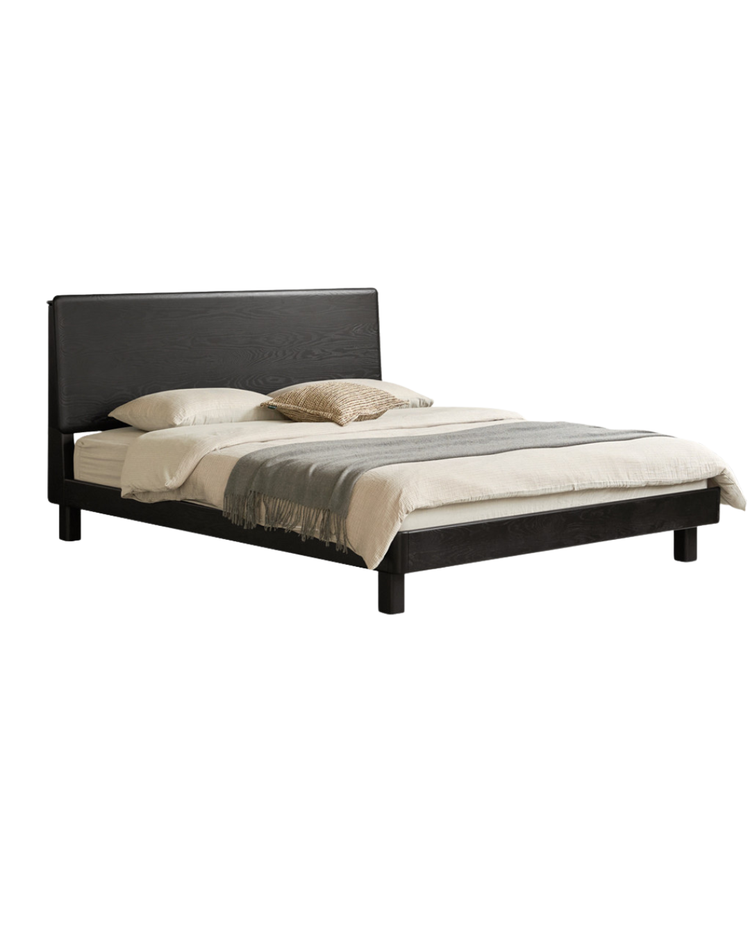 Ash Solid Wood Luminous Bed Modern Minimalist