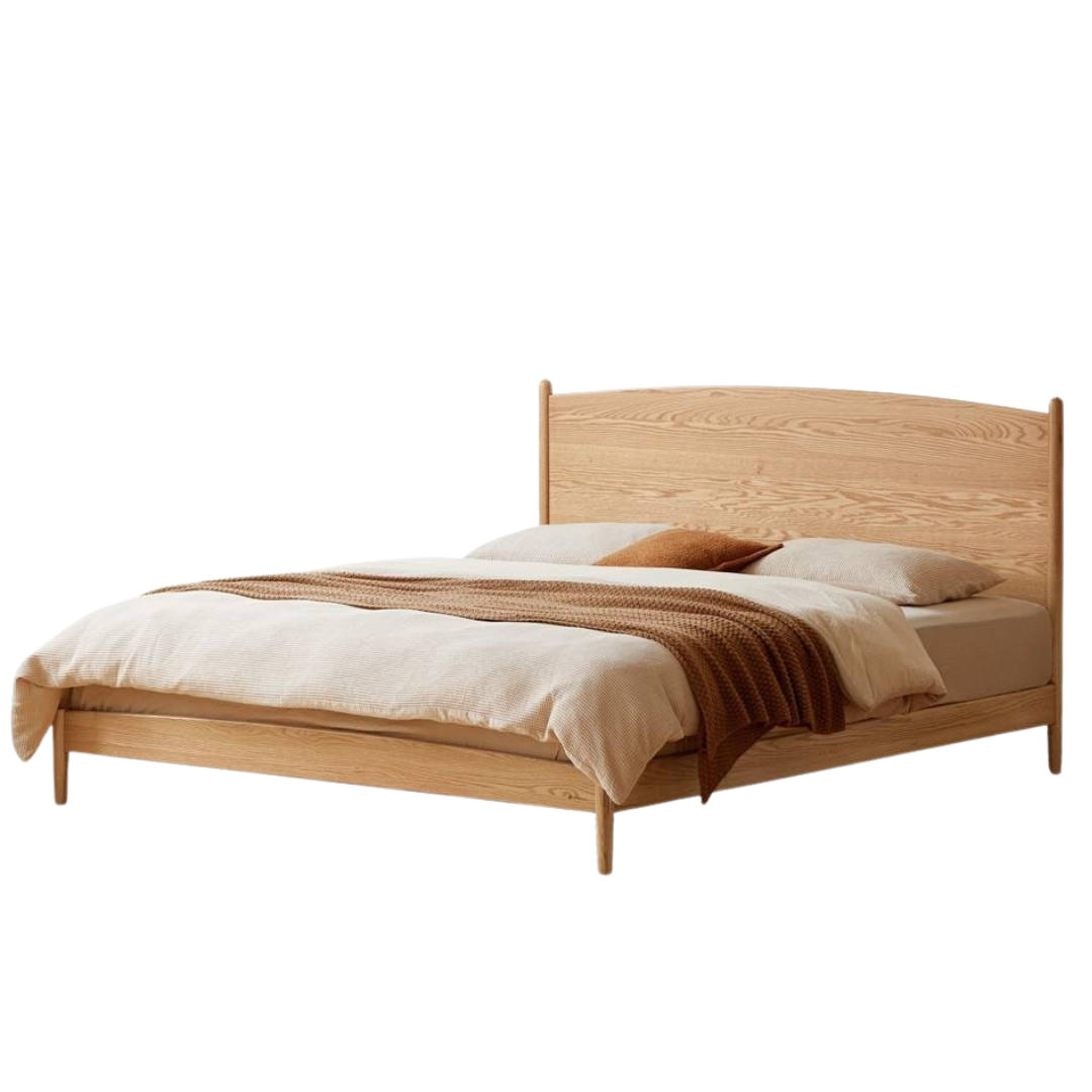 Oak Solid Wood Modern Simple Large Bed
