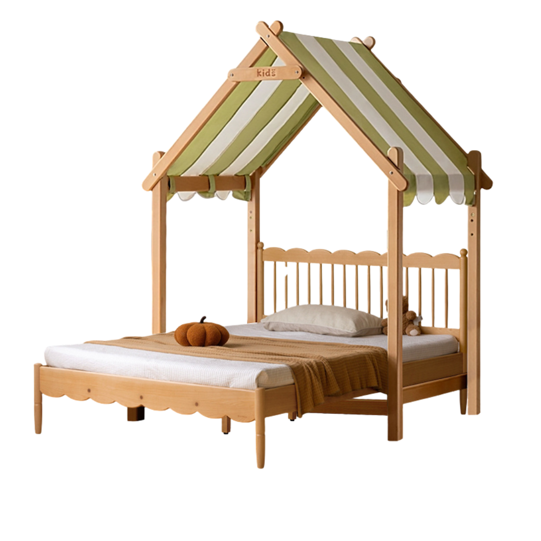 Oak solid wood children's bed<