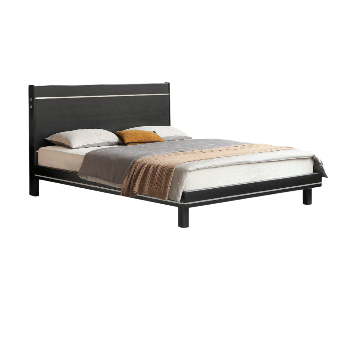 Poplar Solid Wood Bed — Bauhaus Style with Luminous Design