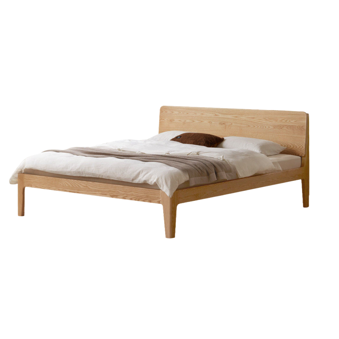 Oak, Ash Solid Wood High Head Board Bed