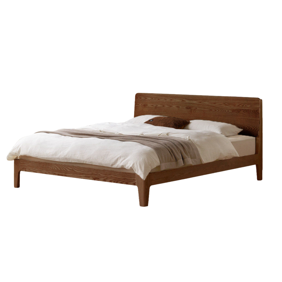 Oak, Ash Solid Wood High Head Board Bed