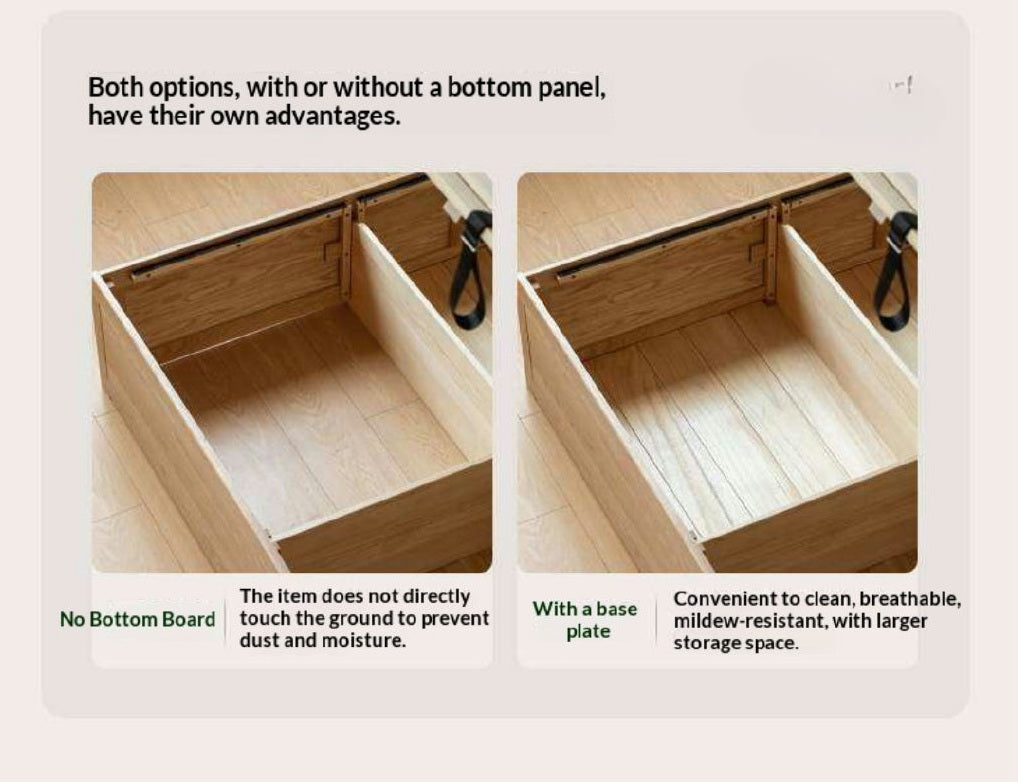 Oak Solid Wood Box Bed — Modern Minimalist Design