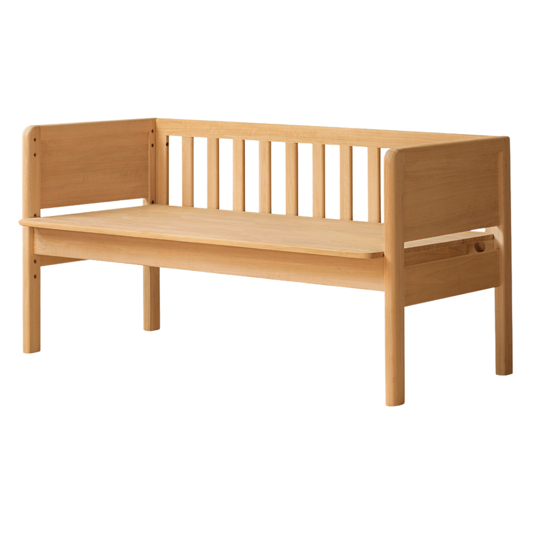 Poplar, Beech solid wood children's with guardrail spliced bed.