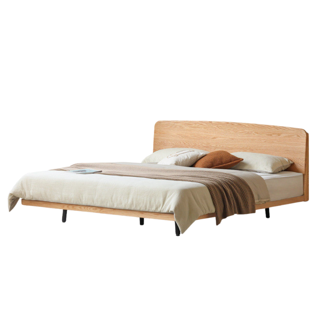 Oak Solid Wood Bed — Simple Floating Bed Design