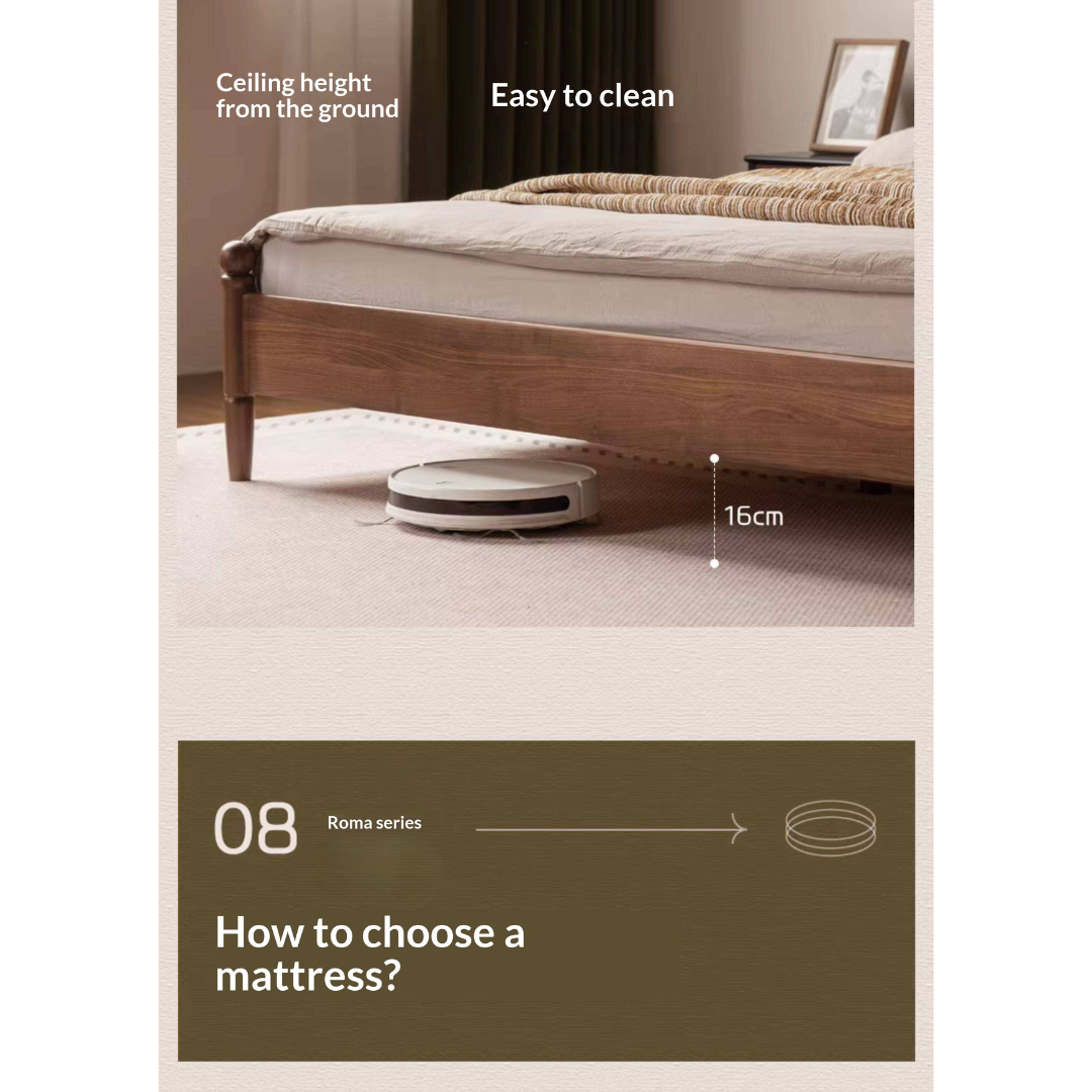 Black Walnut Solid Wood Striped Upholstered Panel Bed