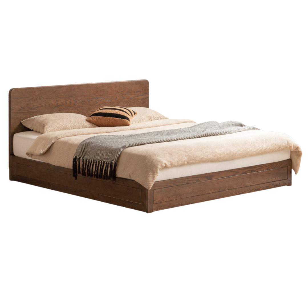 Oak Solid Wood Modern Simple Double Storage Box Bed
