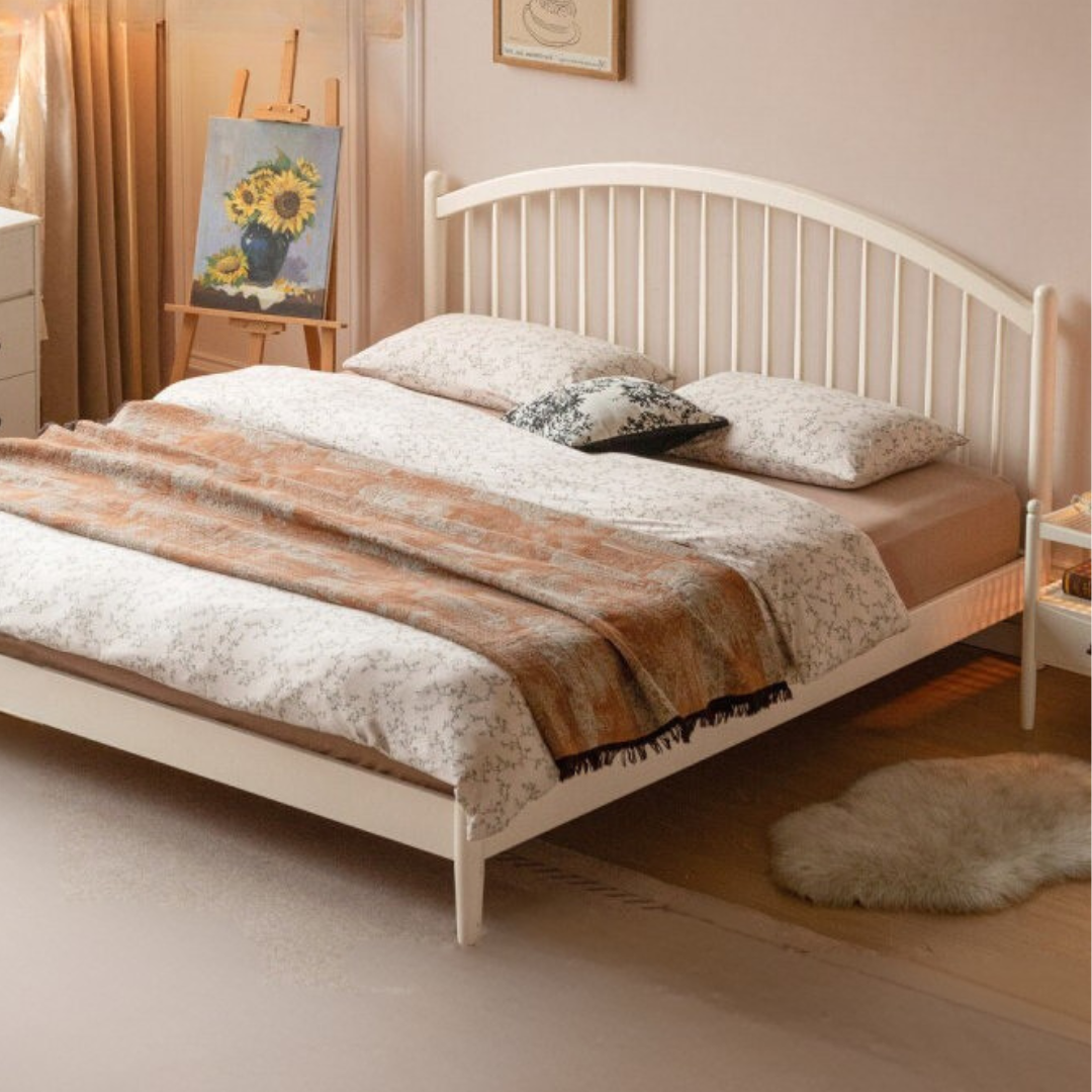Beech, Tulipwood Solid Wood Bed