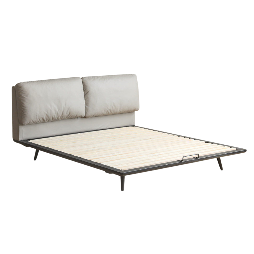 Genuine Leather, Technological Fabric Bed, Elephant Ear Wingback Bed