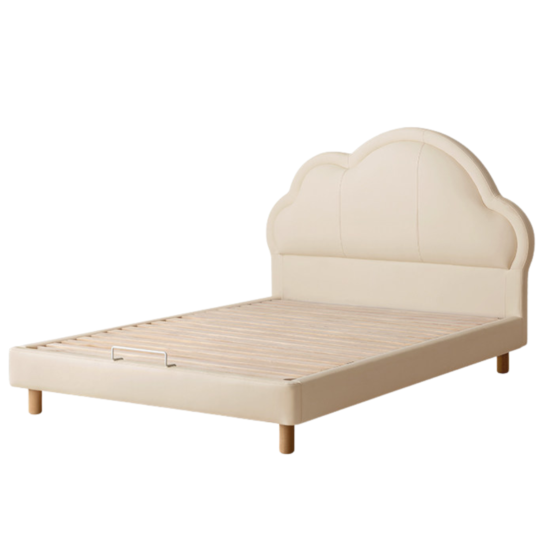 Organic Leather Boy’s Single Bed with Modern Soft Bag Design and Cloud Shape