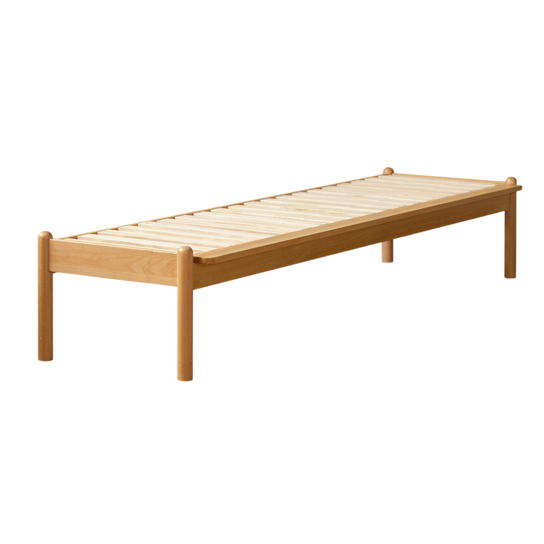 Beech, Rubberwood Solid Wood Children's Bed with Guardrails Spliced Bed