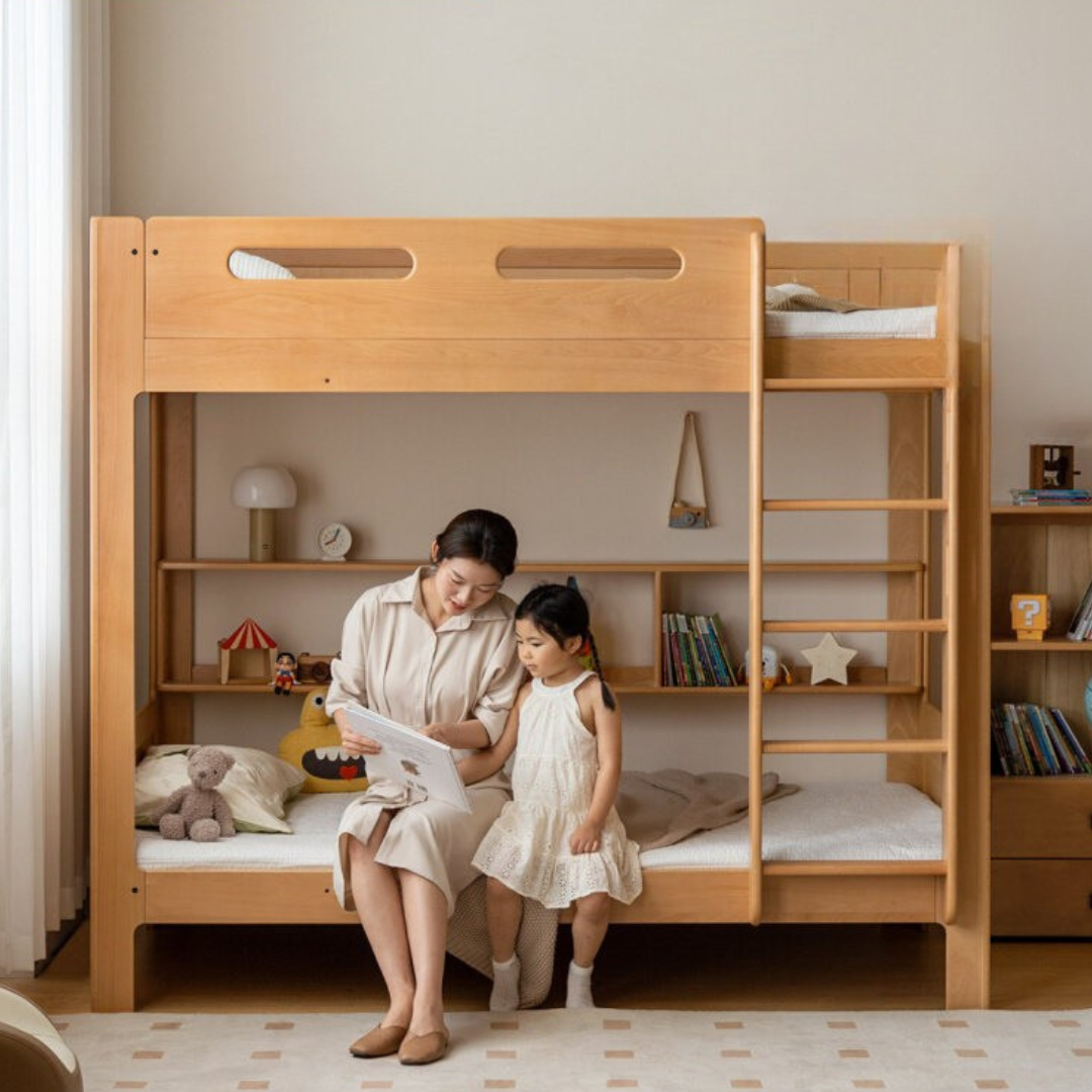 Beech, Rubberwood Solid Wood Bunk Bed