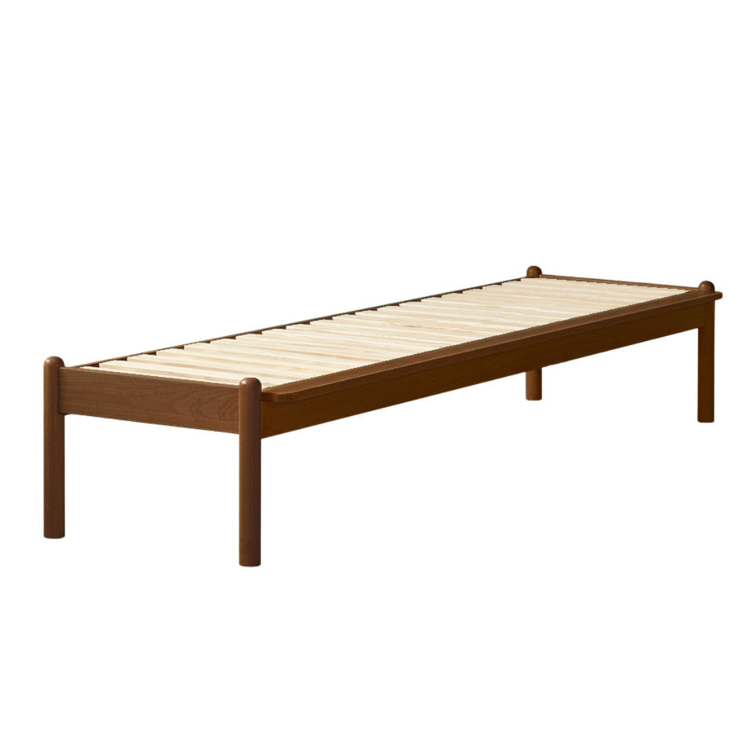Beech, Rubberwood Solid Wood Children's Bed with Guardrails Spliced Bed