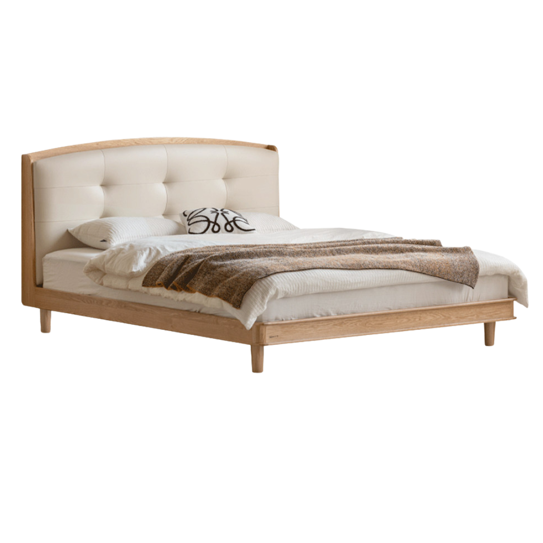 Oak Solid Wood Multifunctional Soft Bed eco-leather