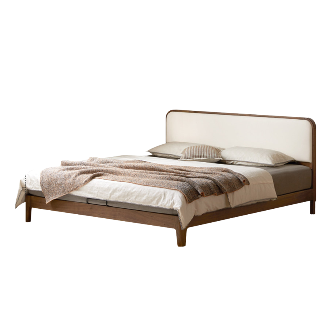 Black Walnut Solid Wood Soft Bed
