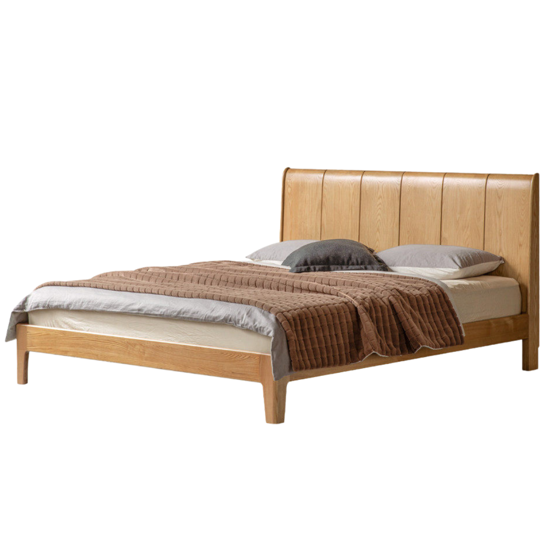 Ash Solid Wood Channel Tufted Platform Bed