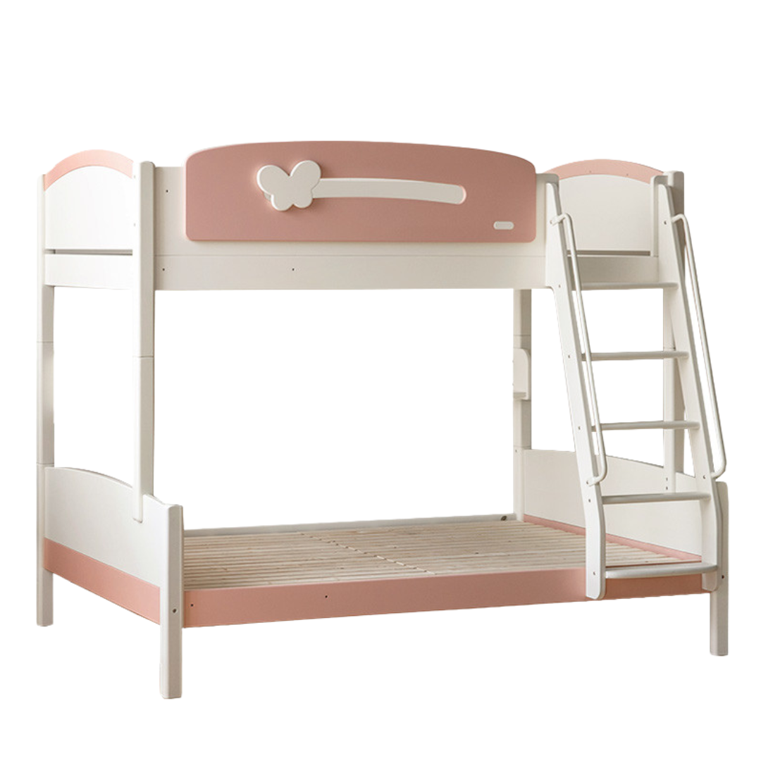 Rubberwood Solid Wood Children's Princess Storage Bunk Bed