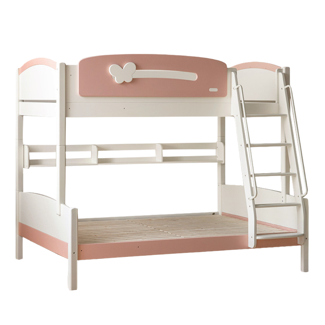 Rubberwood Solid Wood Children's Princess Storage Bunk Bed