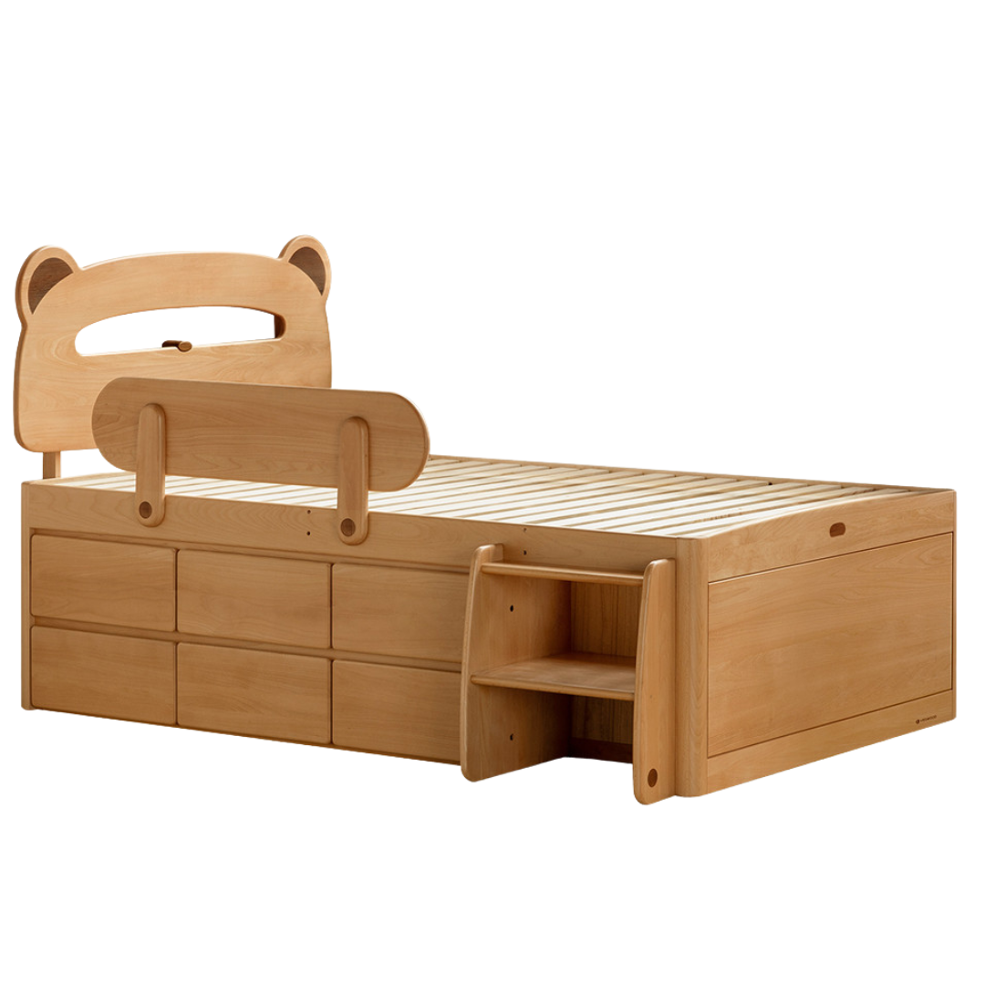 Beech Solid Wood Children's Night Light Storage Loft Bed
