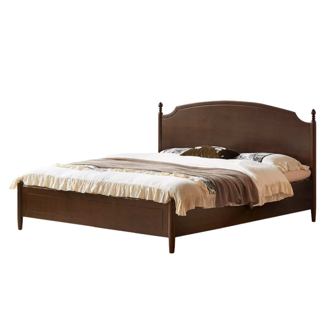 Poplar Solid Wood Box Bed, French Retro Style