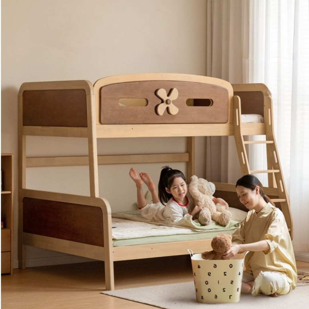 Rubberwood Solid Wood Children's Bunk Bed