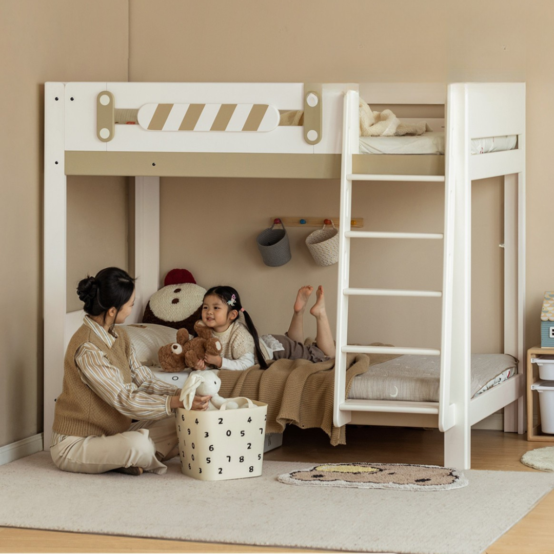 Rubberwood Solid Wood Children's Adult Bunk Bed