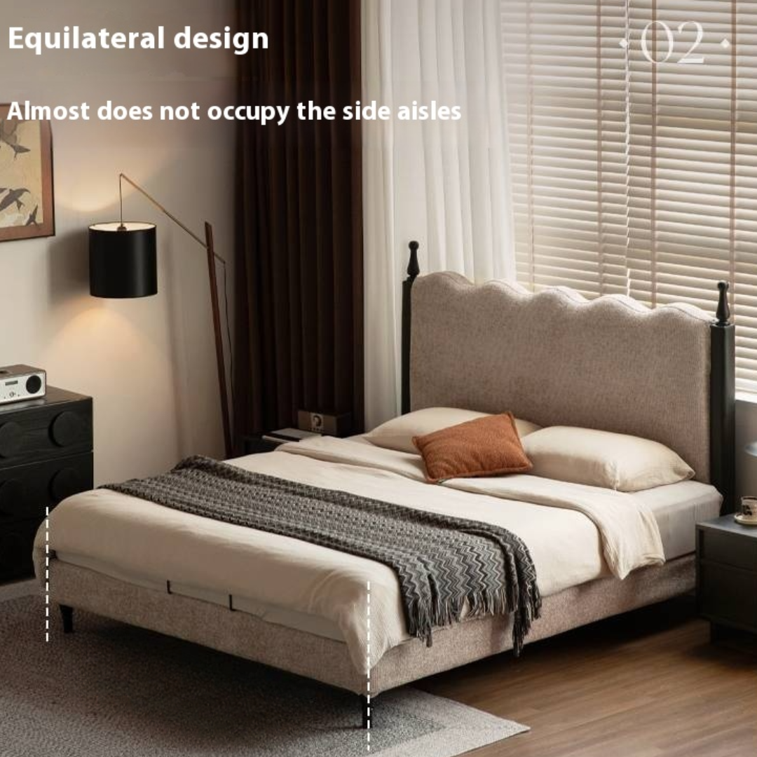 Fabric French Retro Soft Back Bed