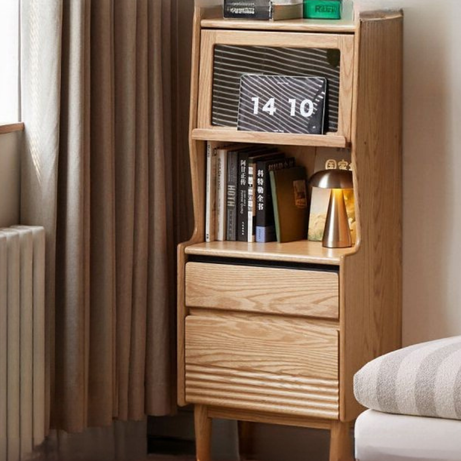 Oak Solid Wood Modern Style Side Cabinet