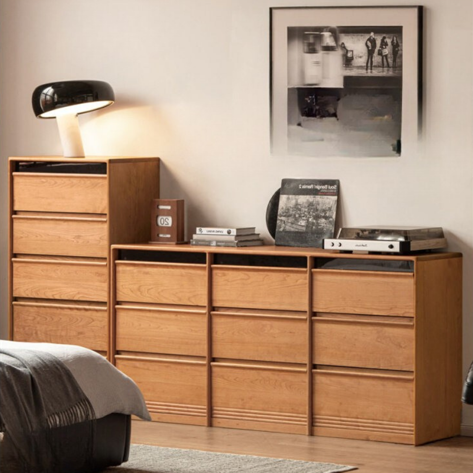 Cherry Solid Wood Nine Drawers Drawer Cabinet.