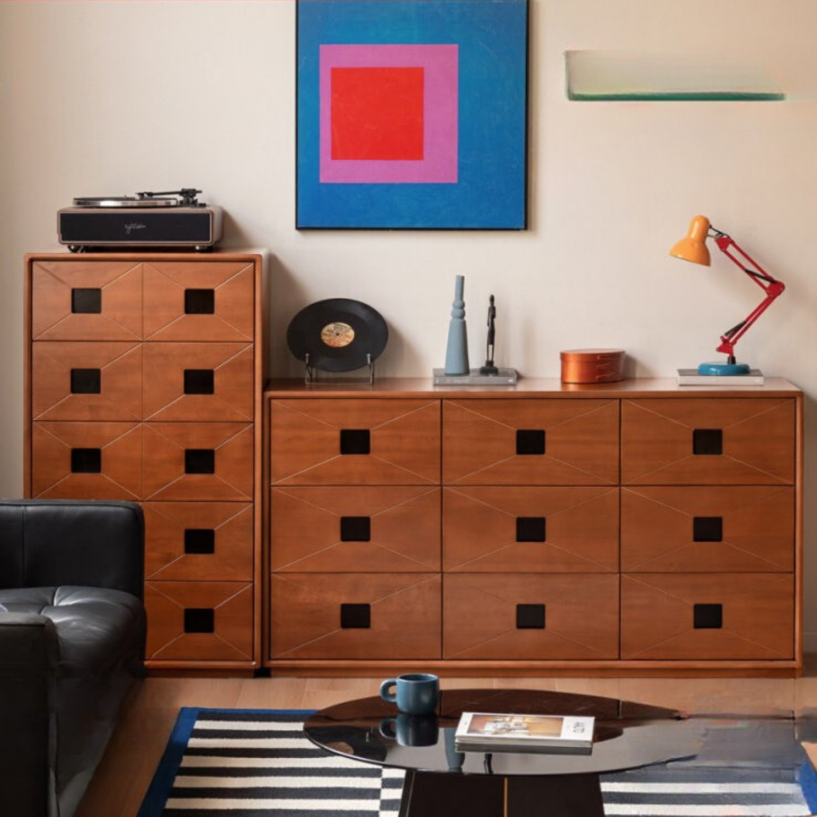 Poplar Solid Wood Medieval Style Drawer Cabinet