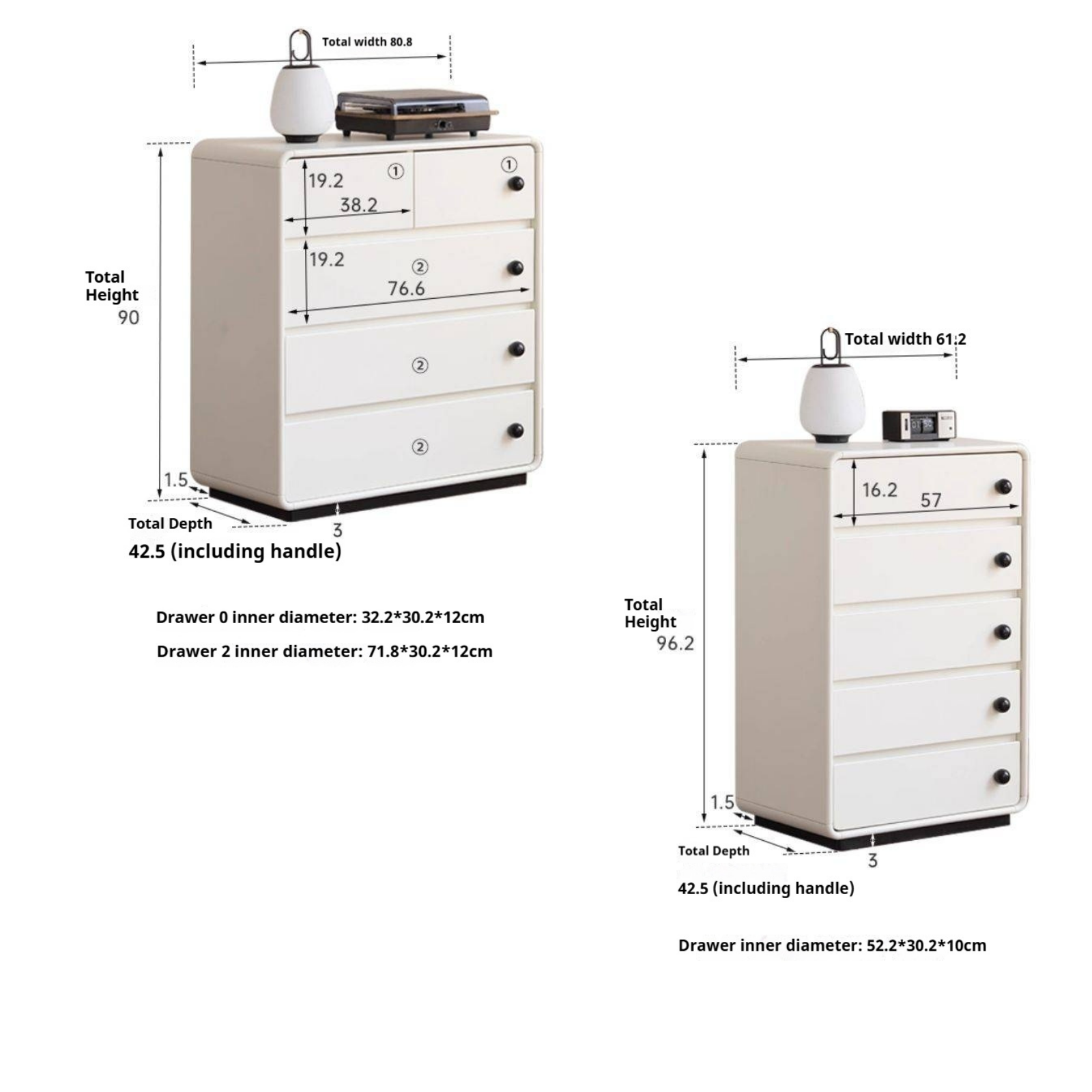Solid Rubberwood Modern Drawer Chest