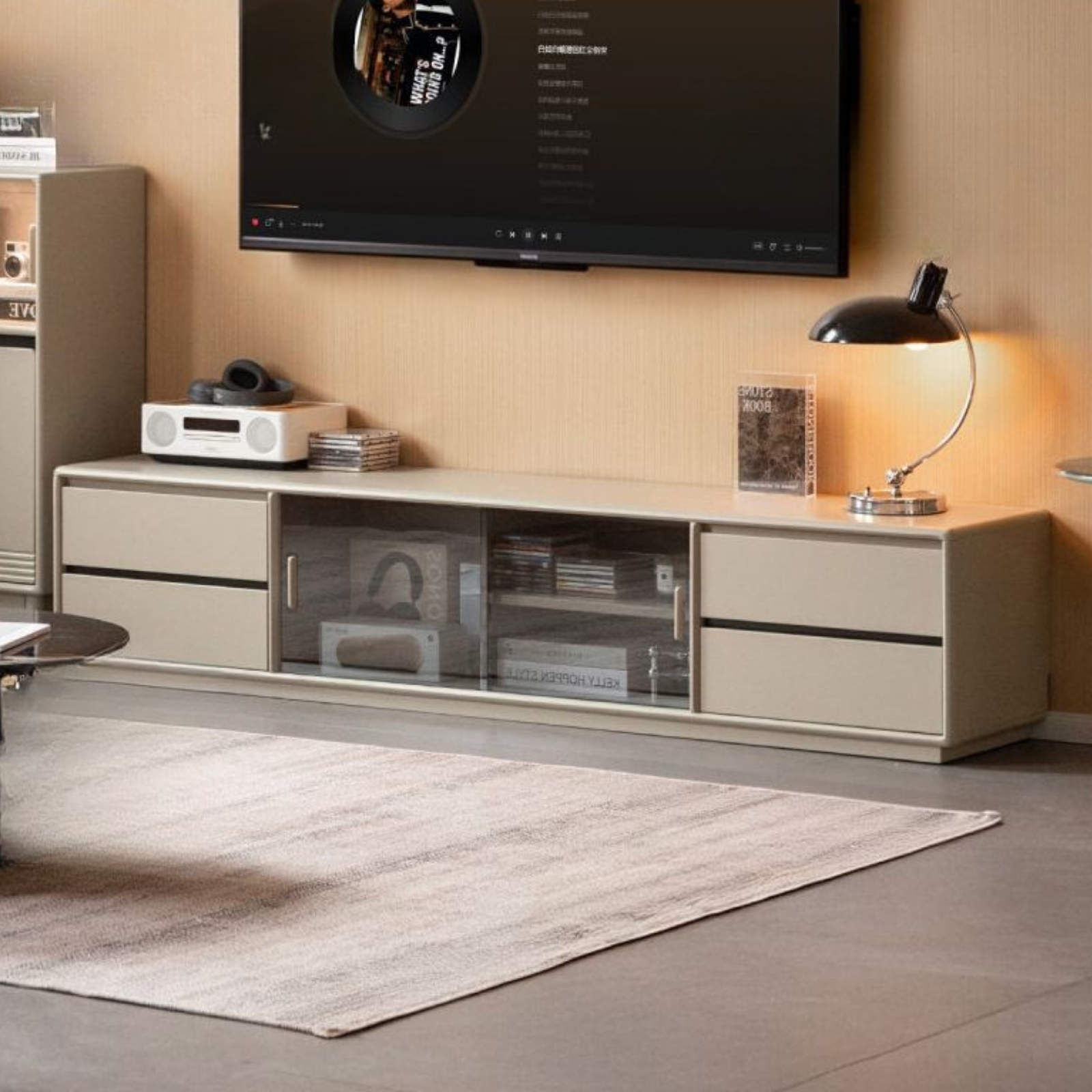 Tulipwood Solid Wood Modern Minimalist Floor Standing TV Stand