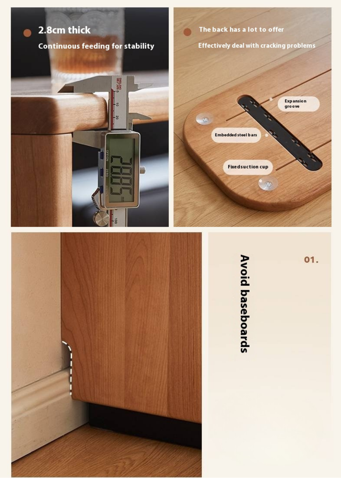 Cherry, Tulipwood Solid Wood Modern Style Vanity Table.