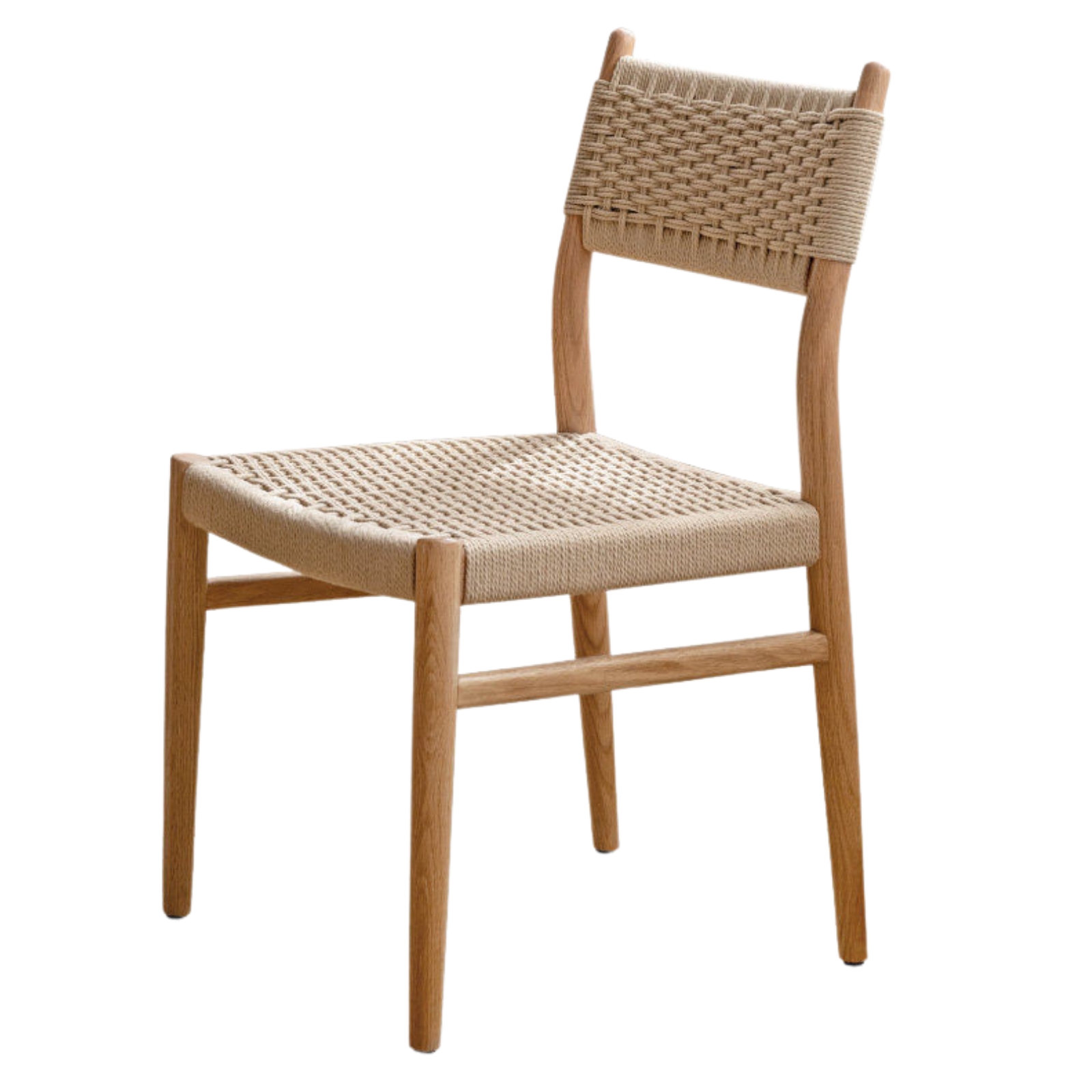 Set 4 pcs Oak, Beech Solid Wood Rope Dining Chair