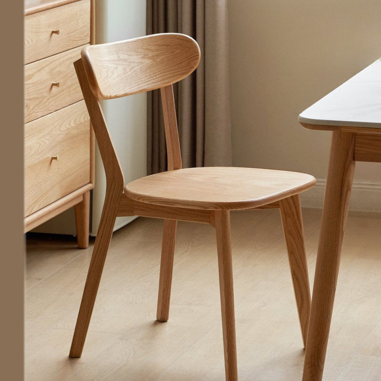 solid wood dining chair Nordic oak back chair home leisure chair