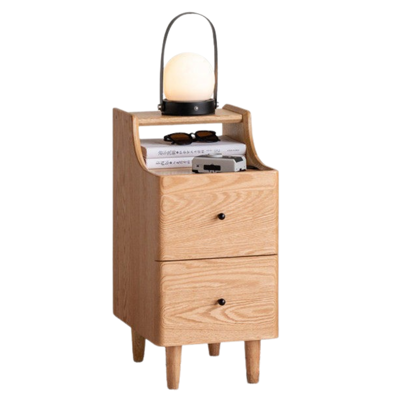 Ash, Oak Solid Wood, Solid RubberWood Modern Nightstand.
