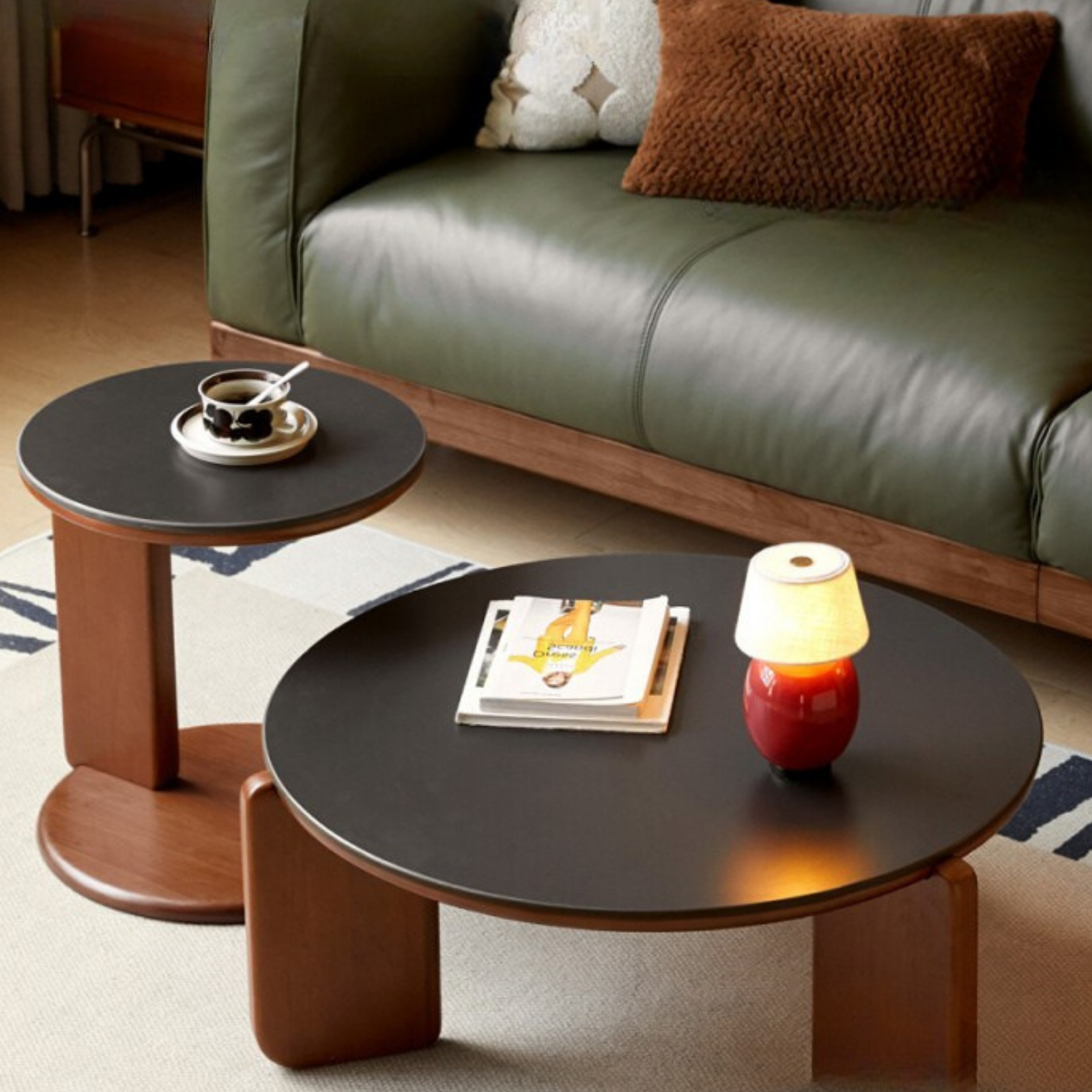 Poplar Solid Wood Rock Board Coffee Table