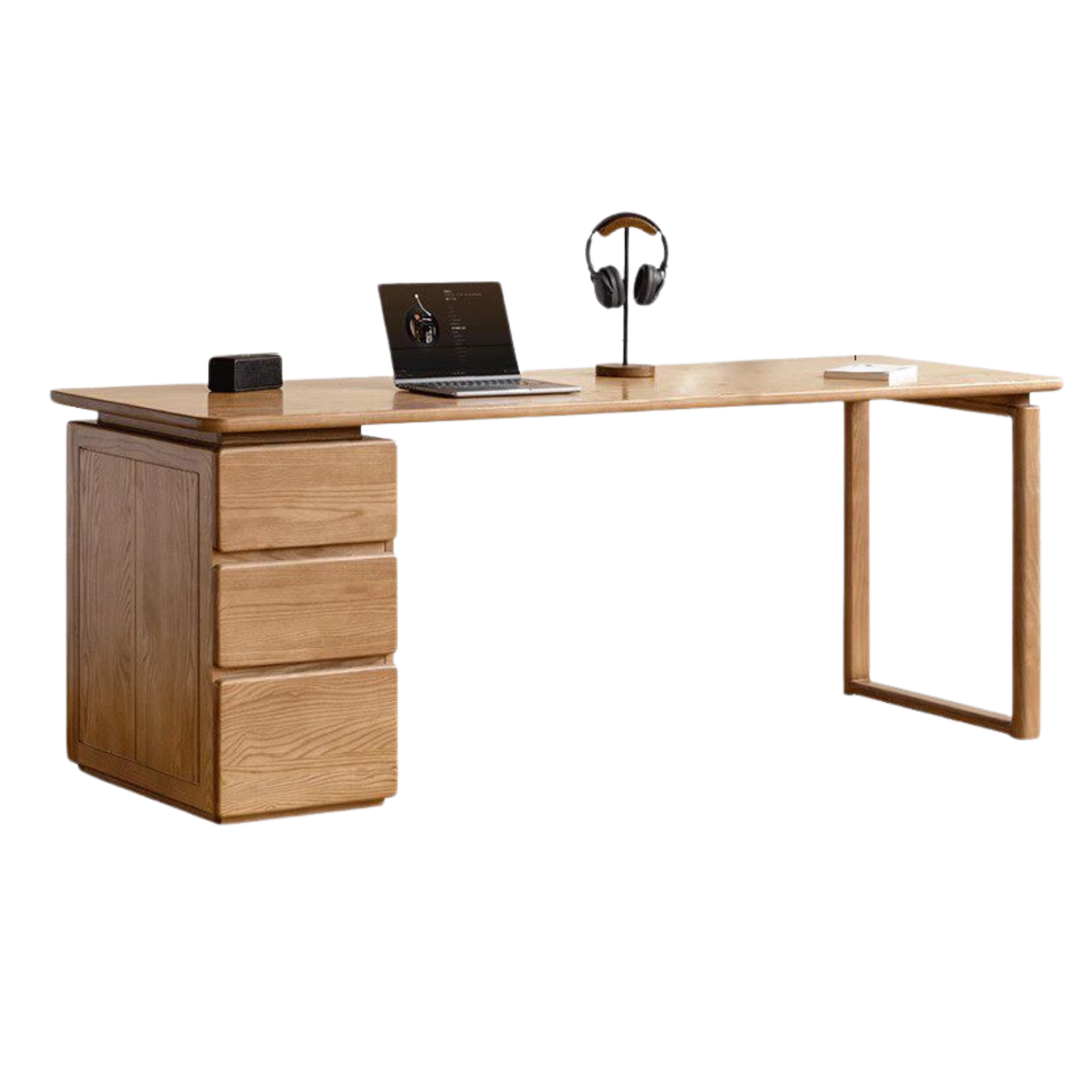 Ash Solid Wood Modern Study Table With Drawer