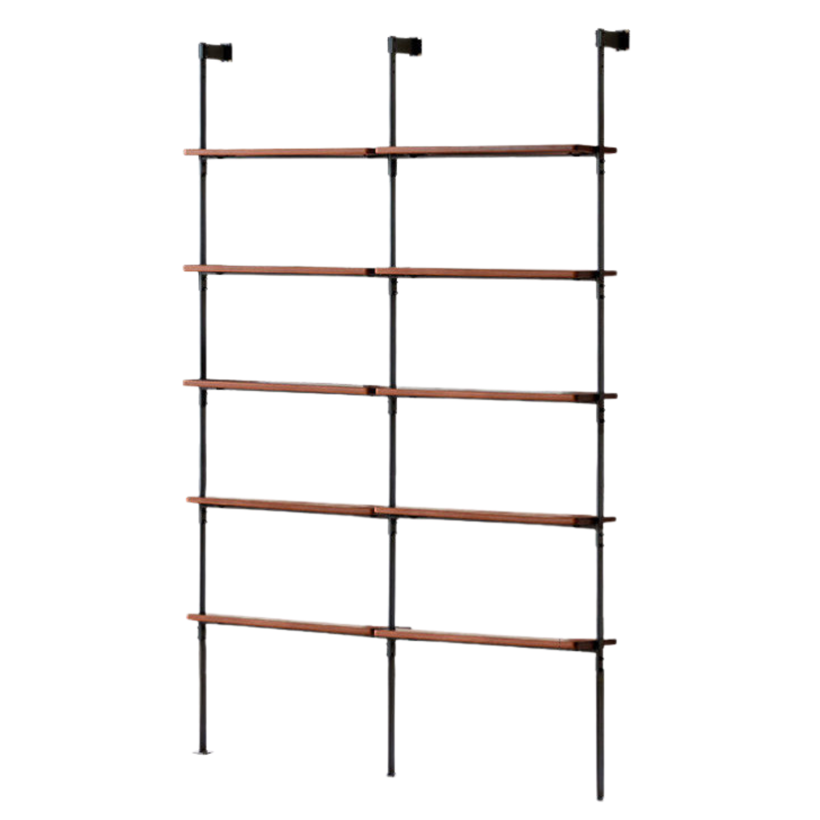 Poplar Solid Wood Bauhaus Bookshelf with Wall-Mounted Display Shelves Industrial Style