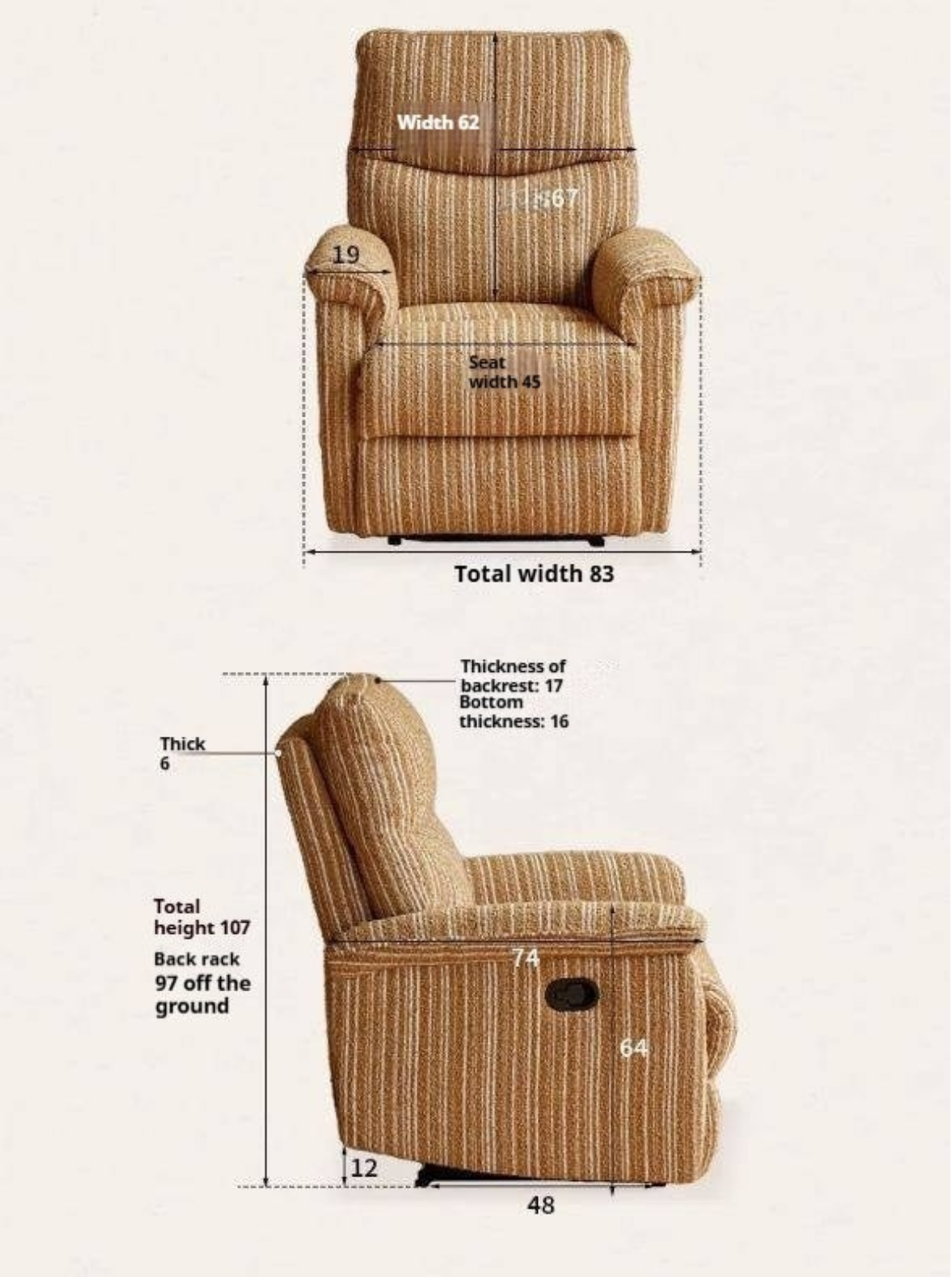 Electric Recliner Chair – Modern Minimalist Power Lounge Chair
