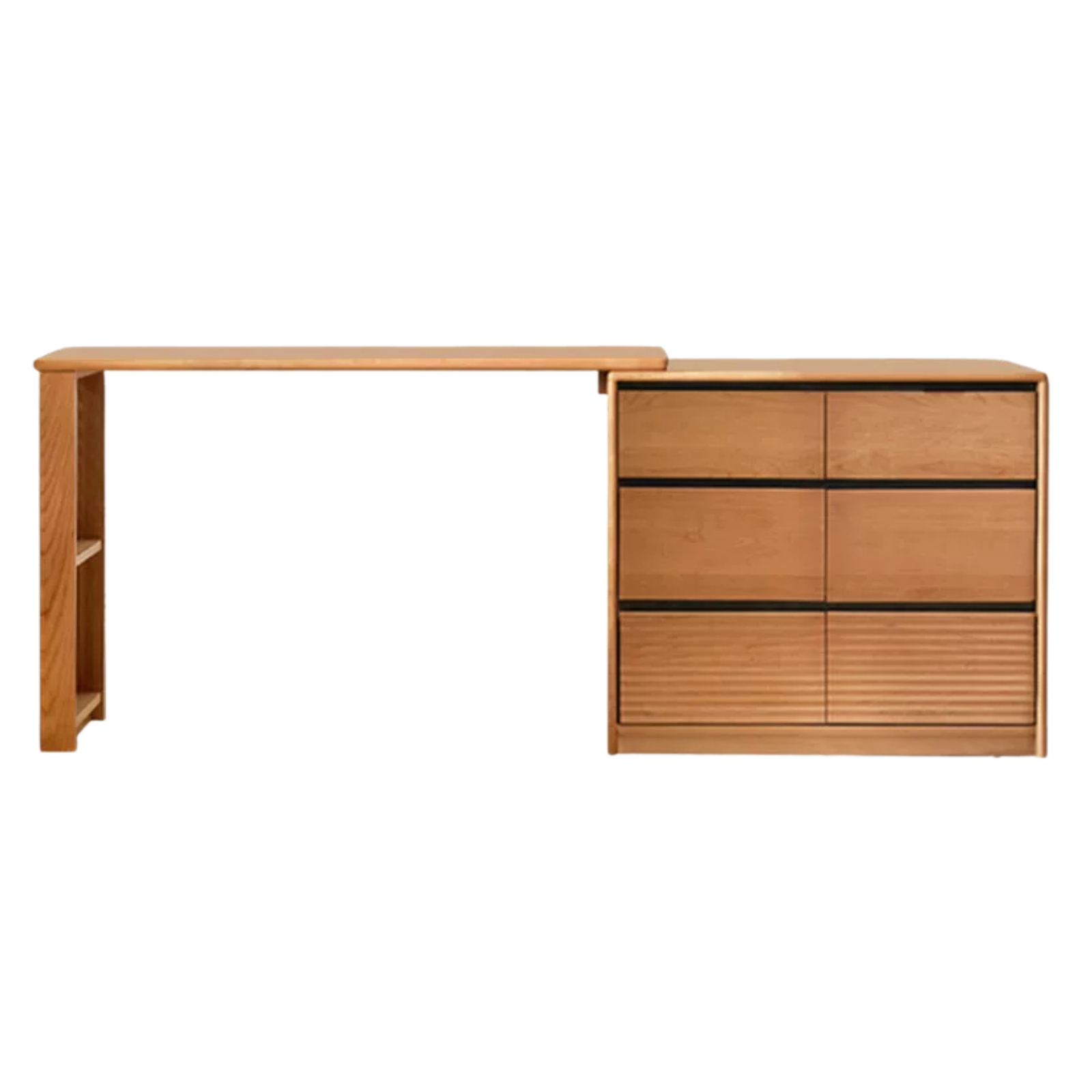 Сherry Solid Wood Retro Corner Vanity Table.