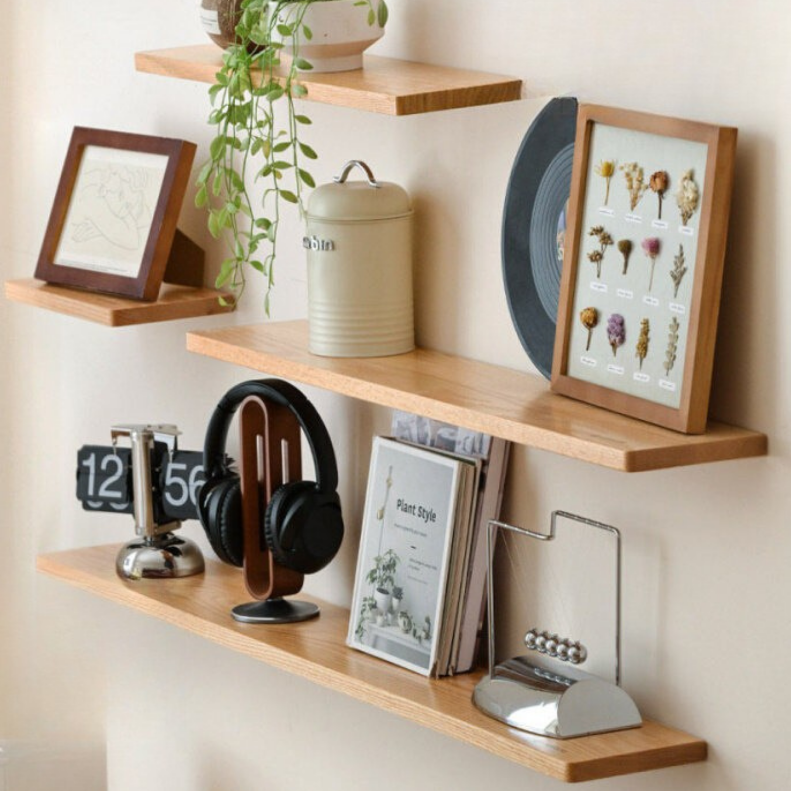 最終値下げ　WHAT WE WANT SOLIDWOOD SHELF Solid Wood Wall Shelf Hanging Wall Shelf Bedhead Wooden Storage