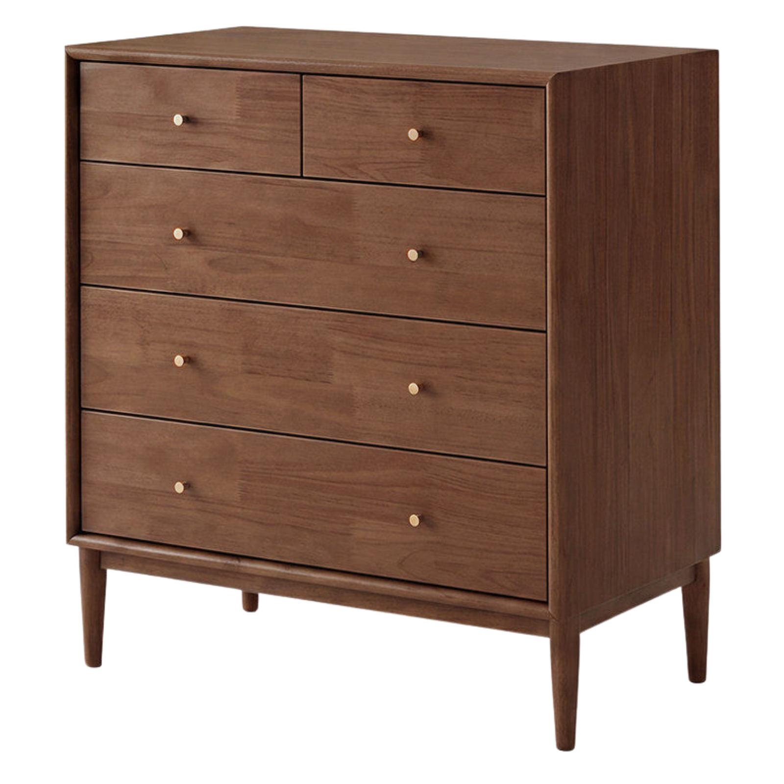 Oak, Solid Rubberwood Modern Minimalist Chest of Drawers