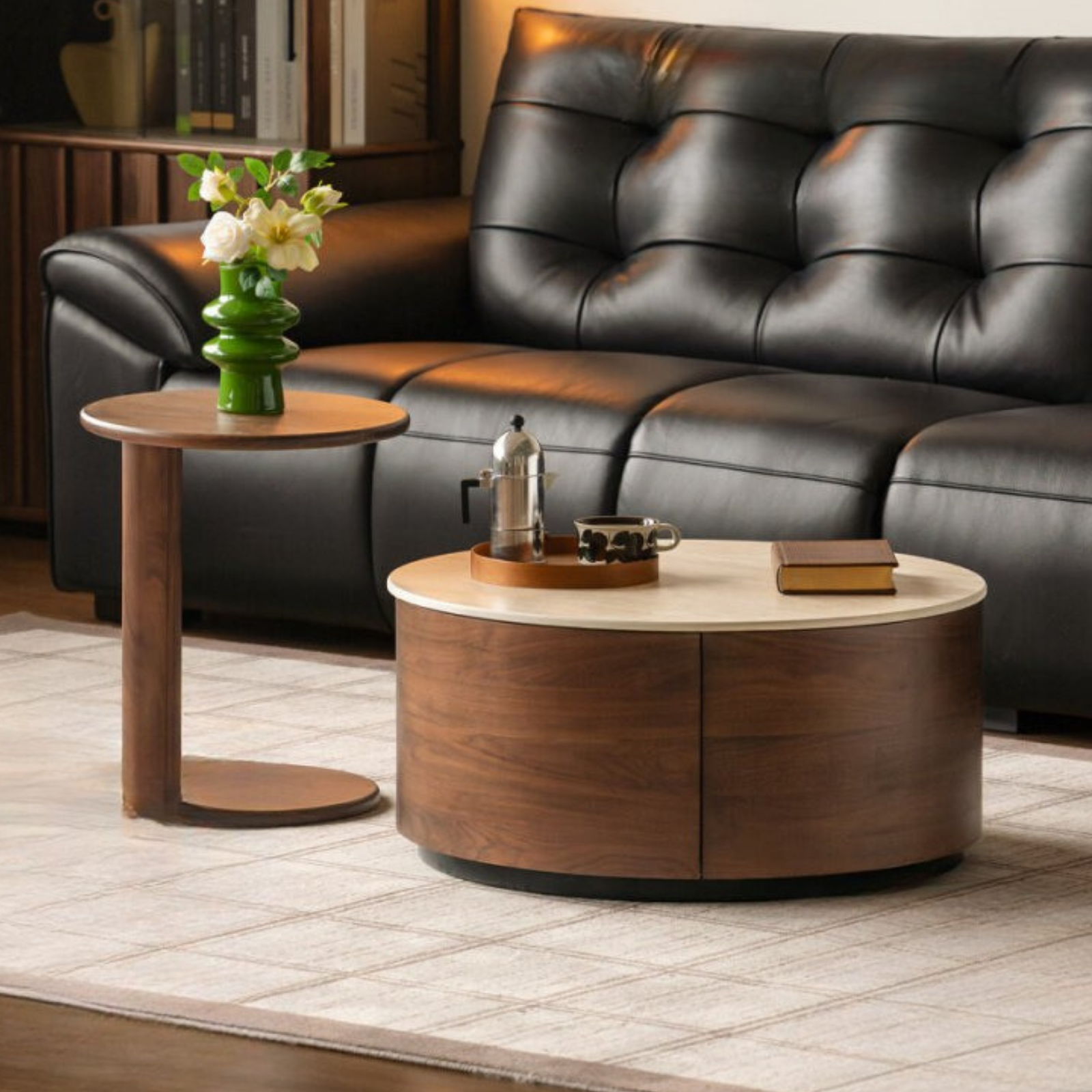 Black Walnut Solid Wood Italian Light Luxury Style Coffee Table