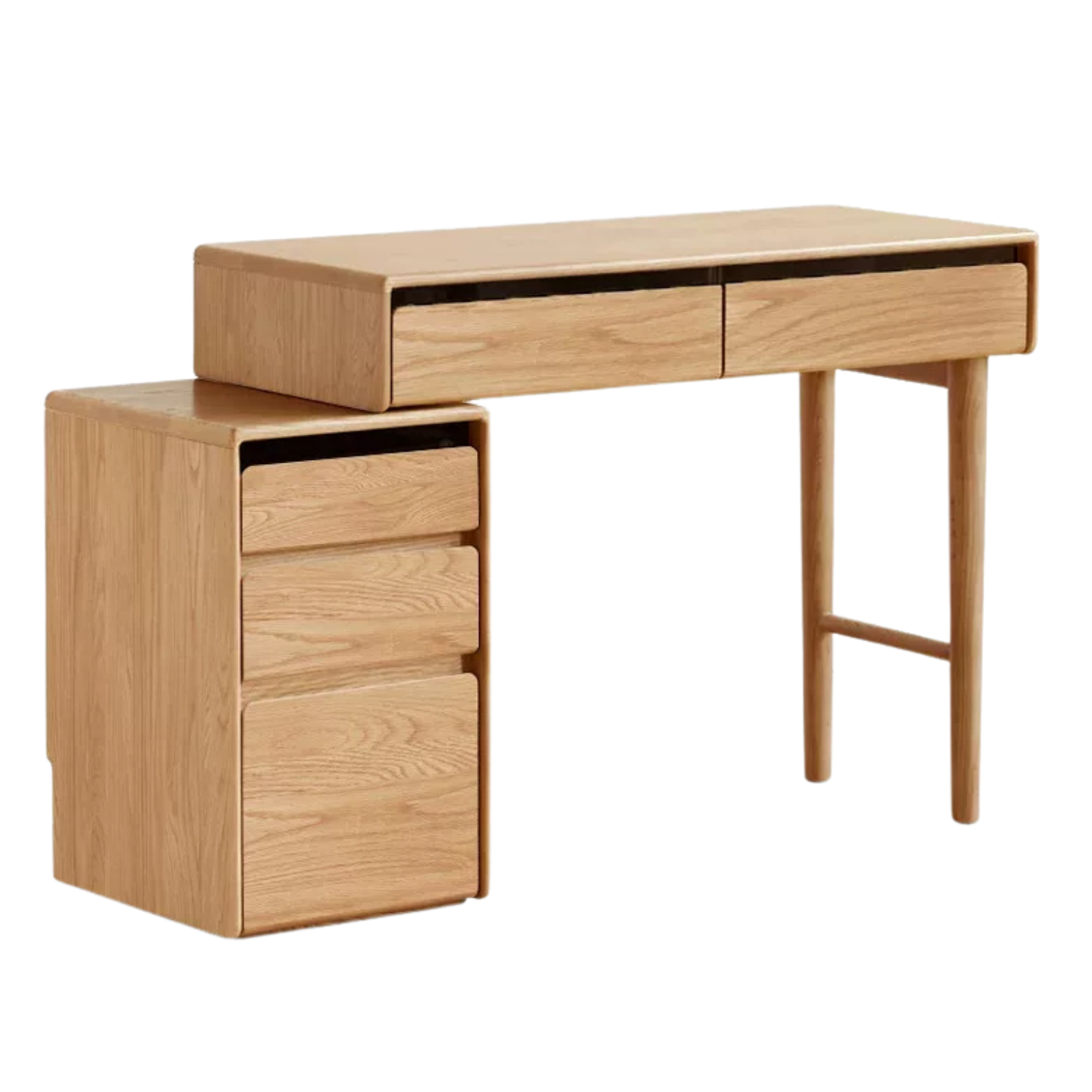 Oak Solid Wood Retractable Modern Vanity Table.